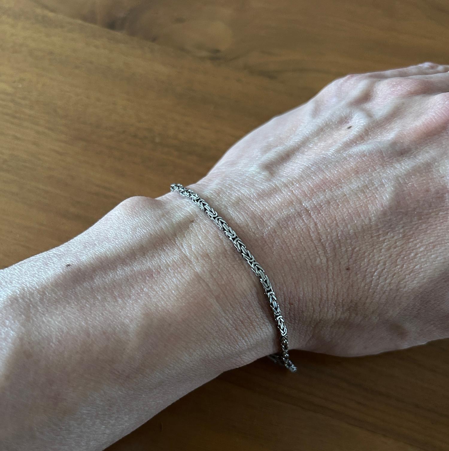 【NEW】シルバー925・ビザンチンチェーンナローブレスレット | 3枚目