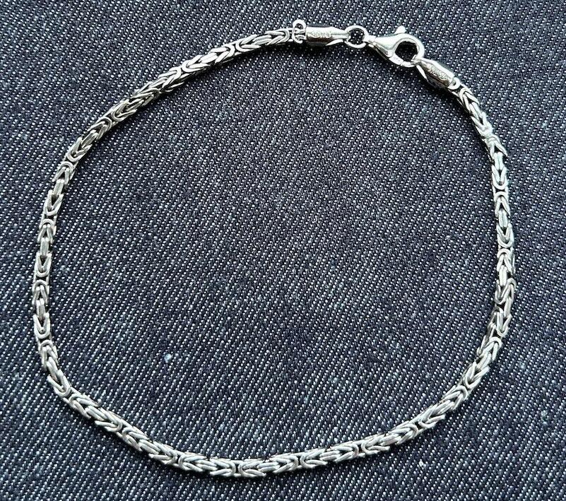 【NEW】シルバー925・ビザンチンチェーンナローブレスレット1枚目の画像